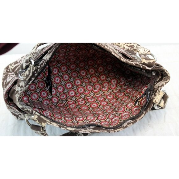 Vera Bradley Imperial Toile Retired Pattern Shoulder Tote Bag Purse Wallet Brow - Picture 6 of 11